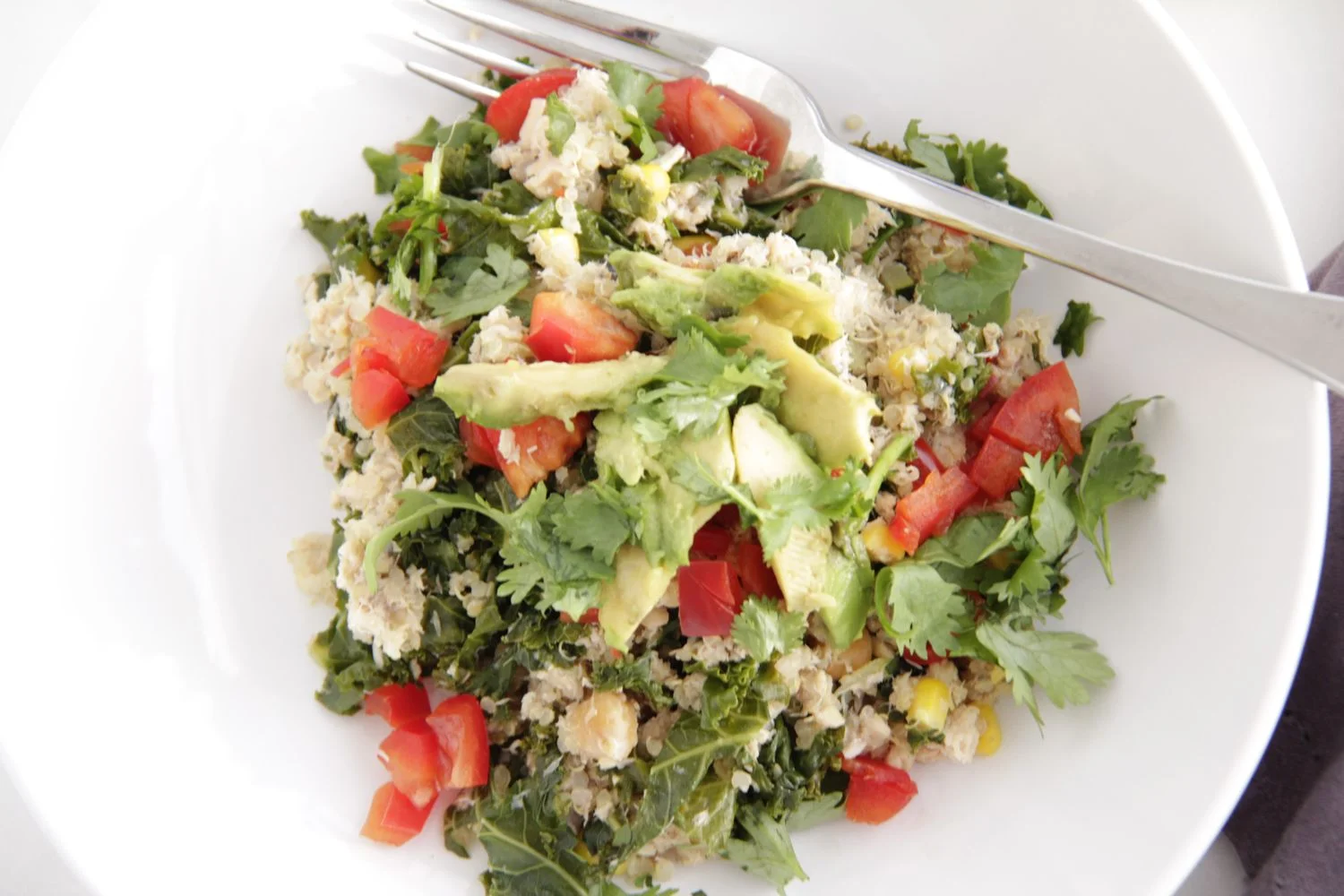 So much healthiness. Swap out quinoa for cauliflower rice to increase the number of vegetables further.