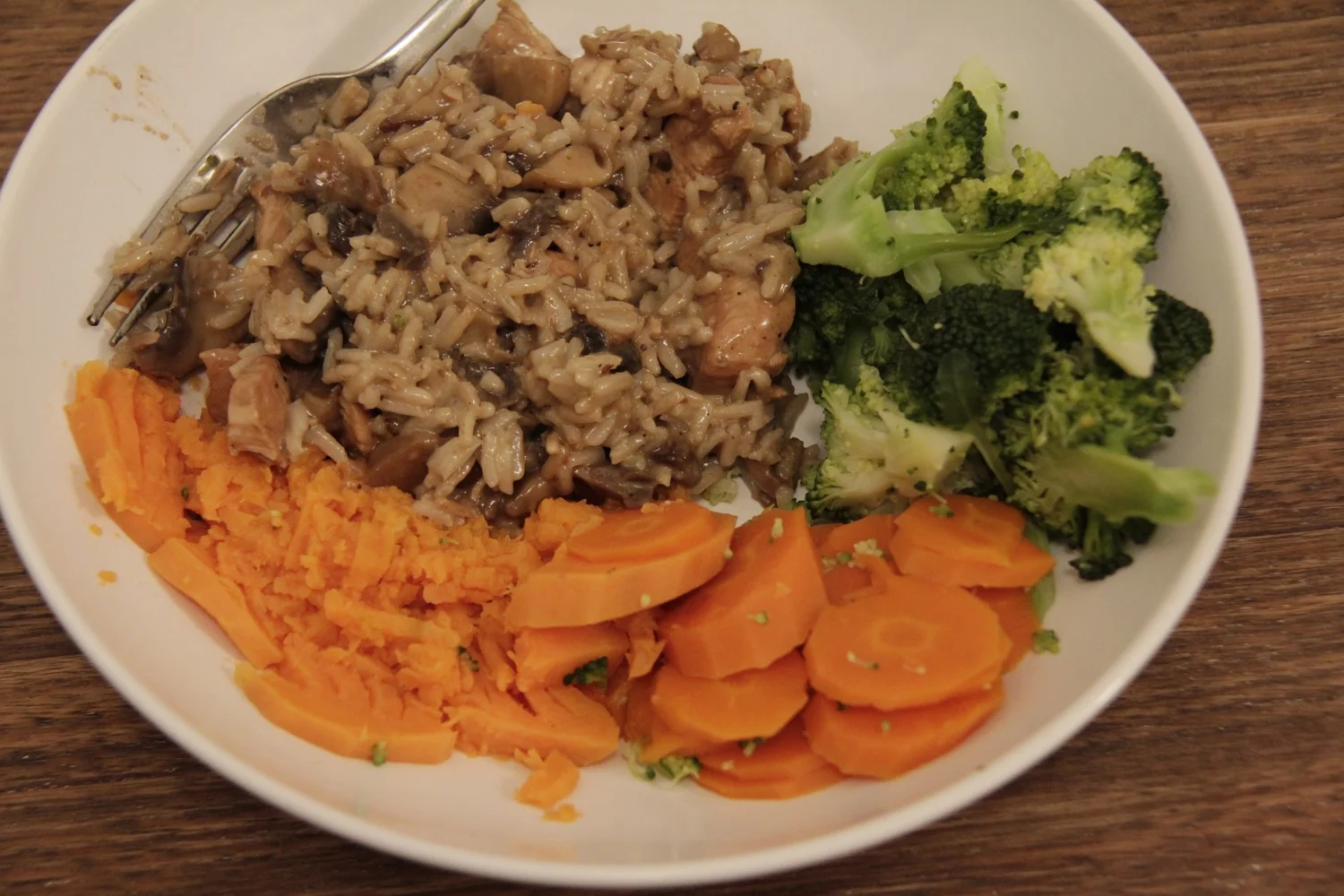 Tuesday | Leftovers from Monday with extra vegetables