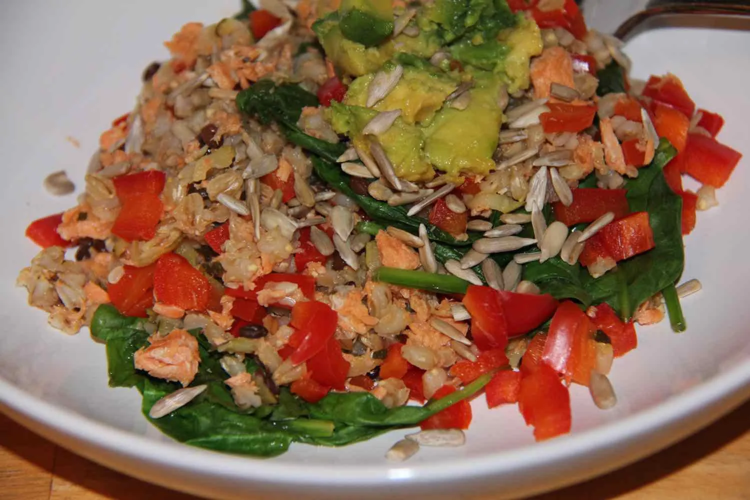 Tinned salmon turned into a quick, healthy dinner