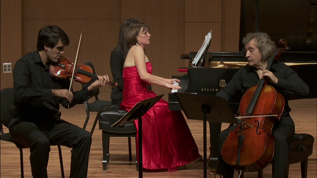 With violinist Felix Olschofka and pianist Anastasia Markina, UNT