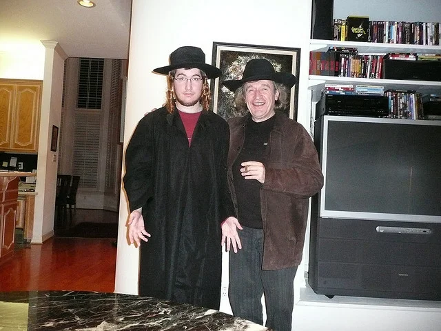 With son Sasha on Halloween
