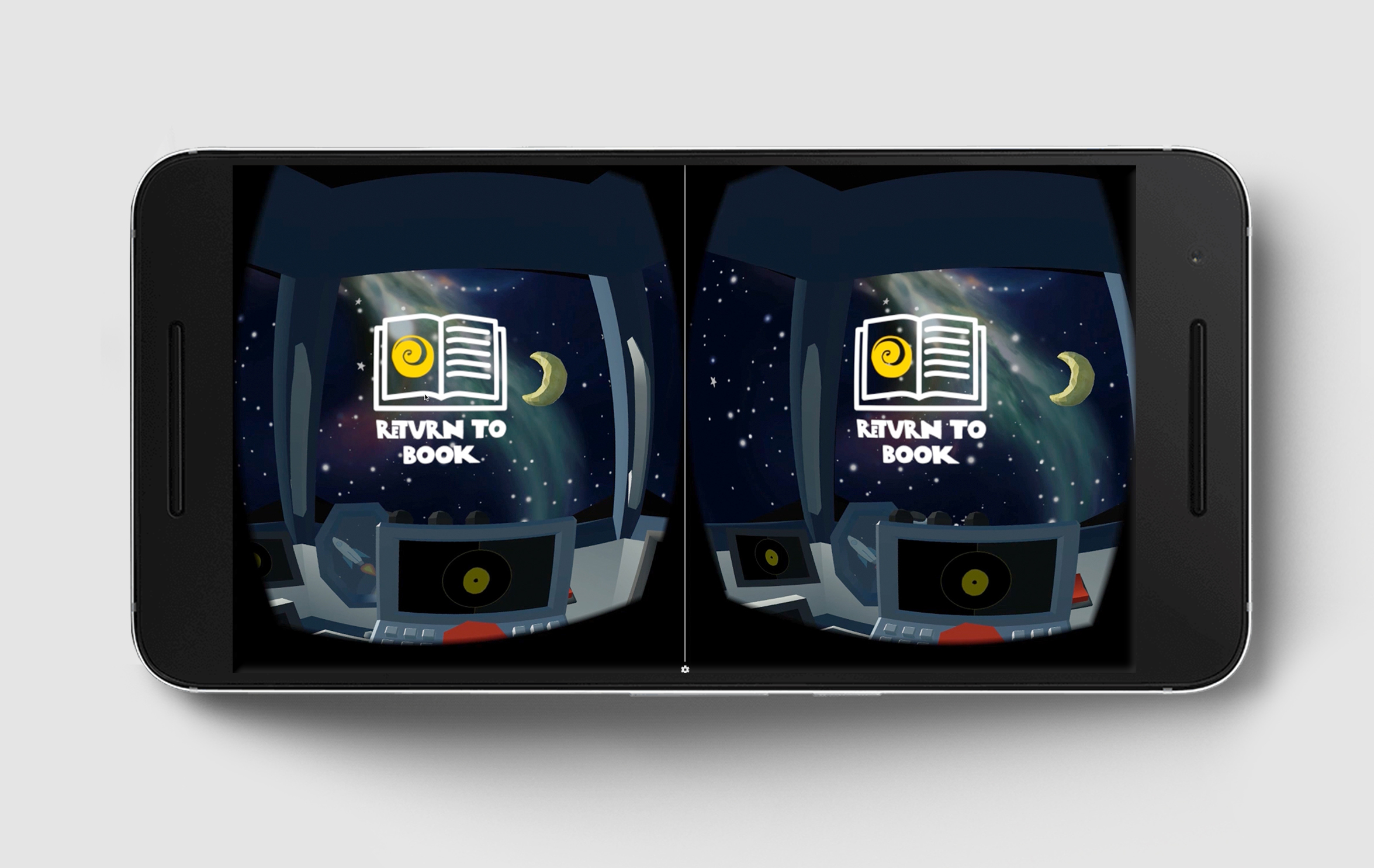 At the end of each VR experience kids are prompted to return to the book both by the super onscreen and a VO from Kip.