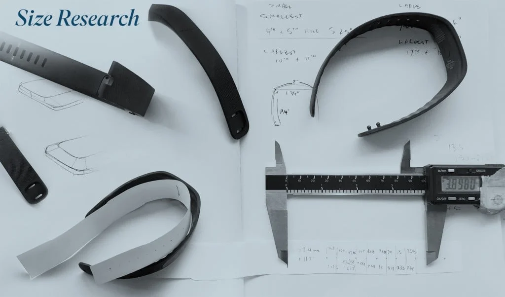 We did research on what bands on the market fit well and used Anelto’s size research for their customer base. We needed to deliver a product in one or two SKUs that would fit virtually anyone.