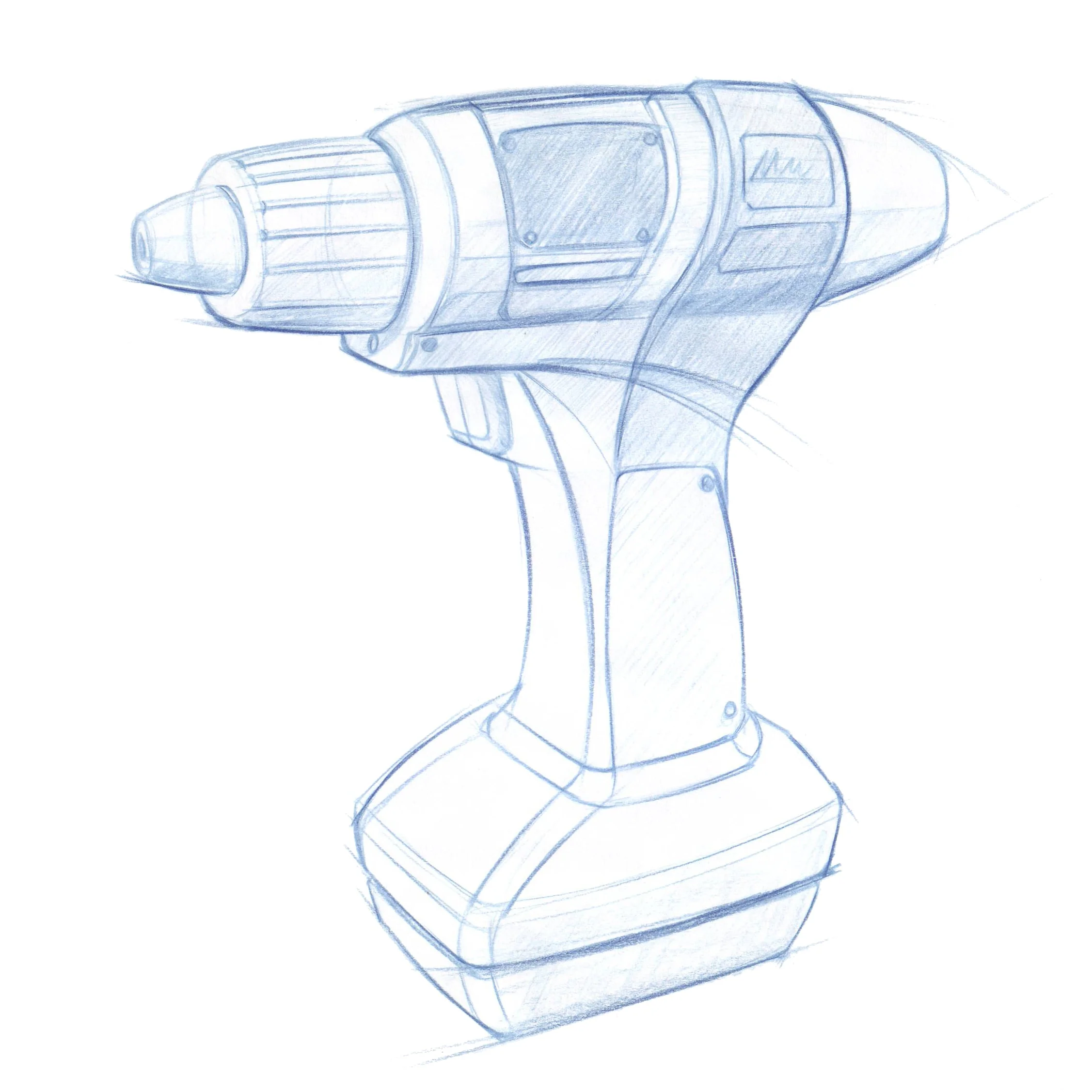  Drill sketches. Prismacolor pencil and ballpoint pen. 