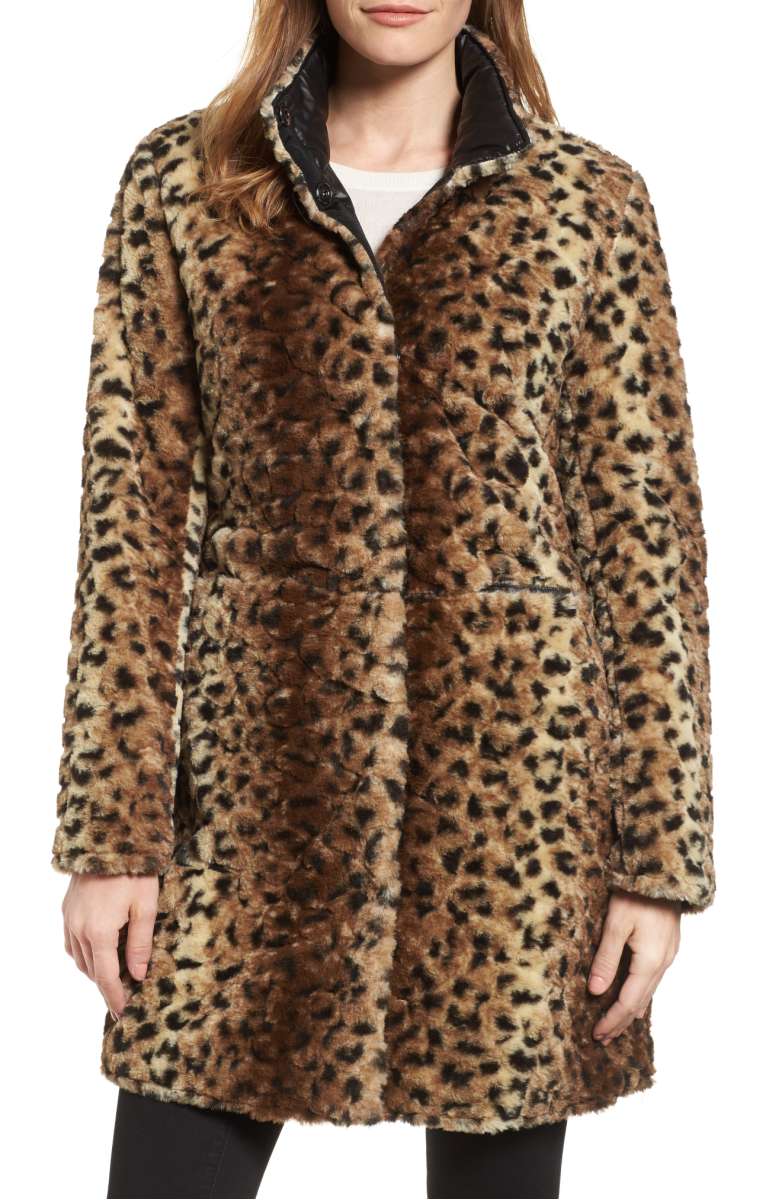 Reversible Leopard Faux Fur