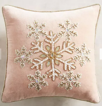 pier 1 pink snowflake pillow