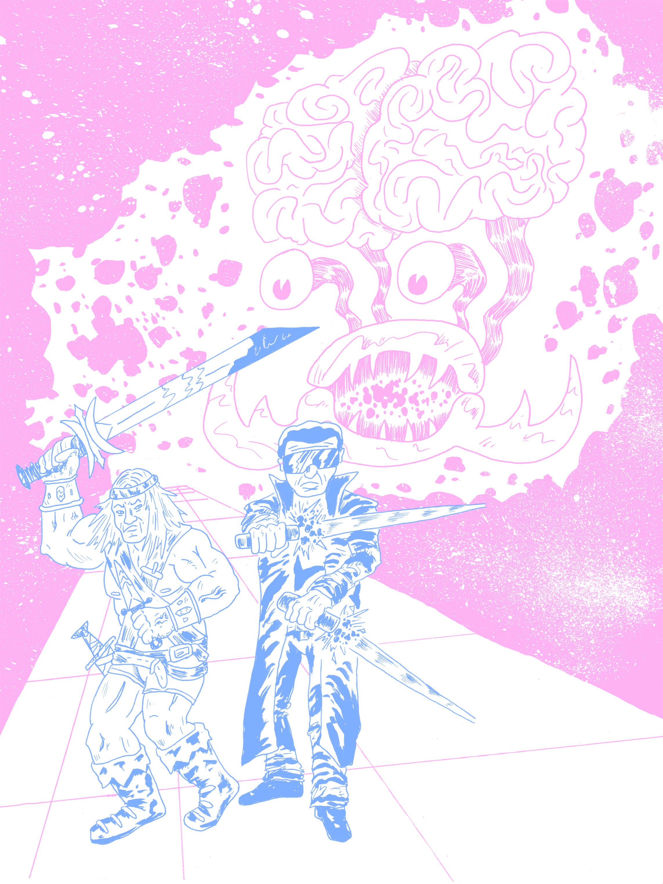 Blades and Lazers pin-up