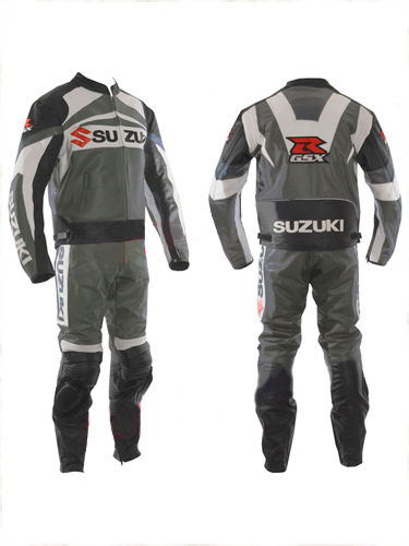 Mens Suzuki Senya Motorcycle Leather Suit Motorbike Sports Racing Leather Suit