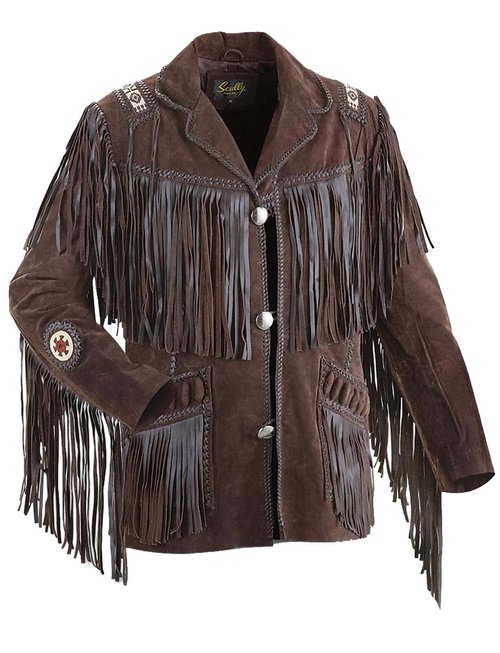 LEATHERAY Mens Fashion Western Genuine Cowboy Jacket Native American Wears Fringed /& Beaded Jacket Cow Leather White
