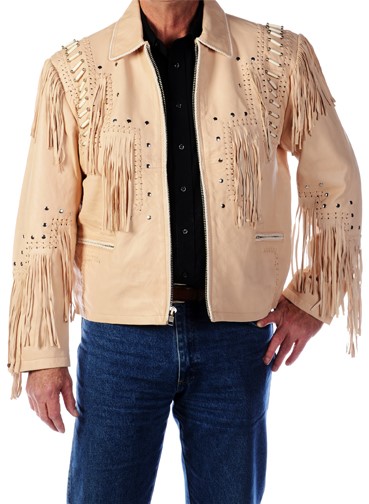 Men Suede Western Style Cowboy Leather Pant With Fringe