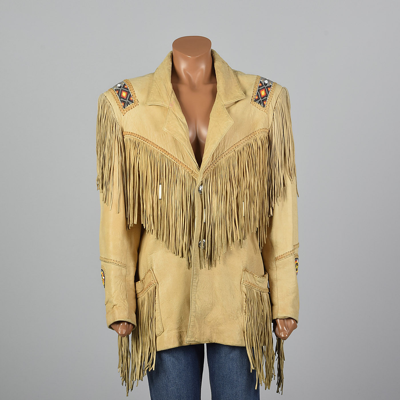 Ladies Jacket Western Suede Leather Cow-Lady Native American Women Fringe coats 