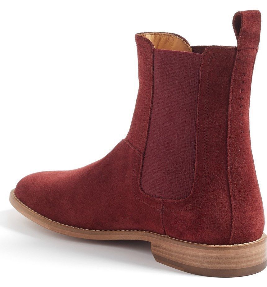 iets gezond verstand wandelen Mens Burgundy Chelsea Suede Leather Ankle Boots CMB-33 — Curvento