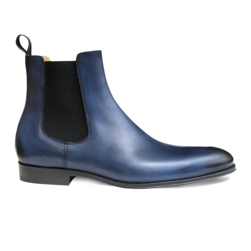 Men Chelsea Blue leather Boot CMB-100 