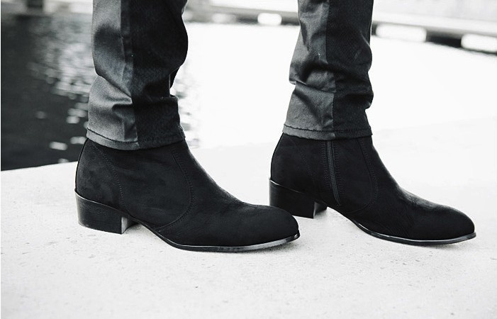 black side zip boots
