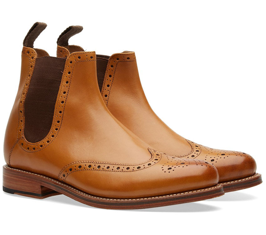 chelsea brogue boots men's