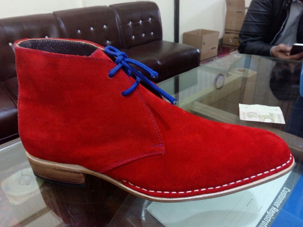 Mens Red color suede chukka Boot CMB 
