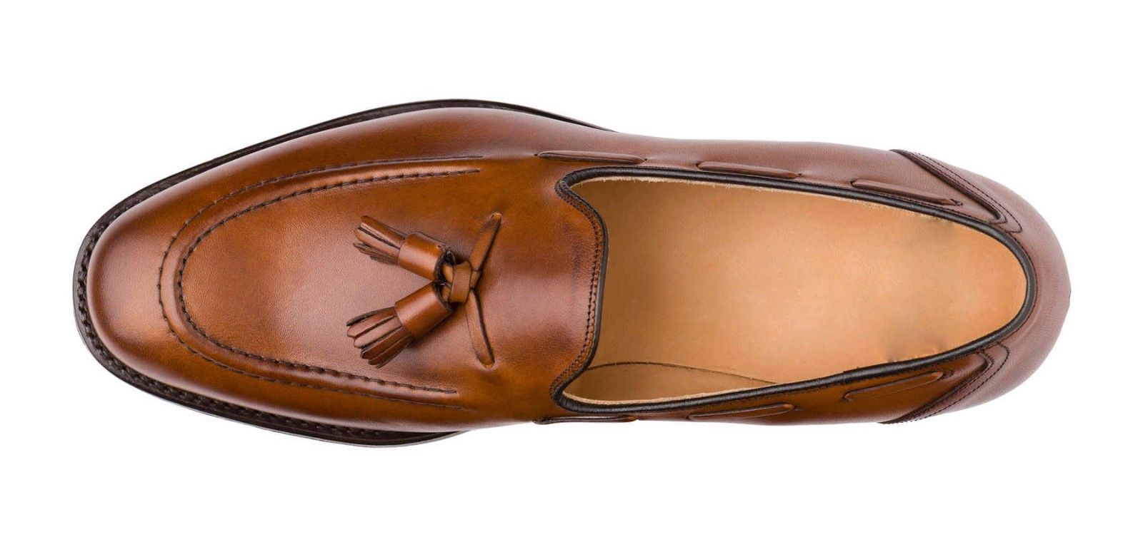 mens tan slip on loafers