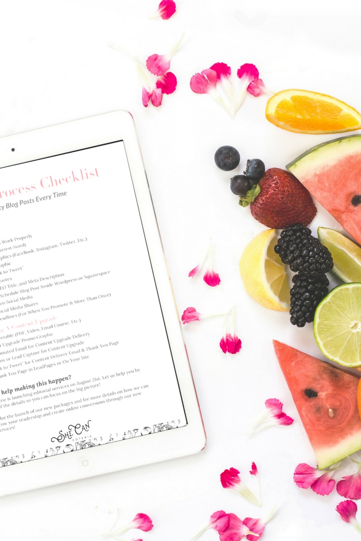 Want to make sure your blog posts are quality every time? Grab our free blog post process checklist! | shecancoterie.com