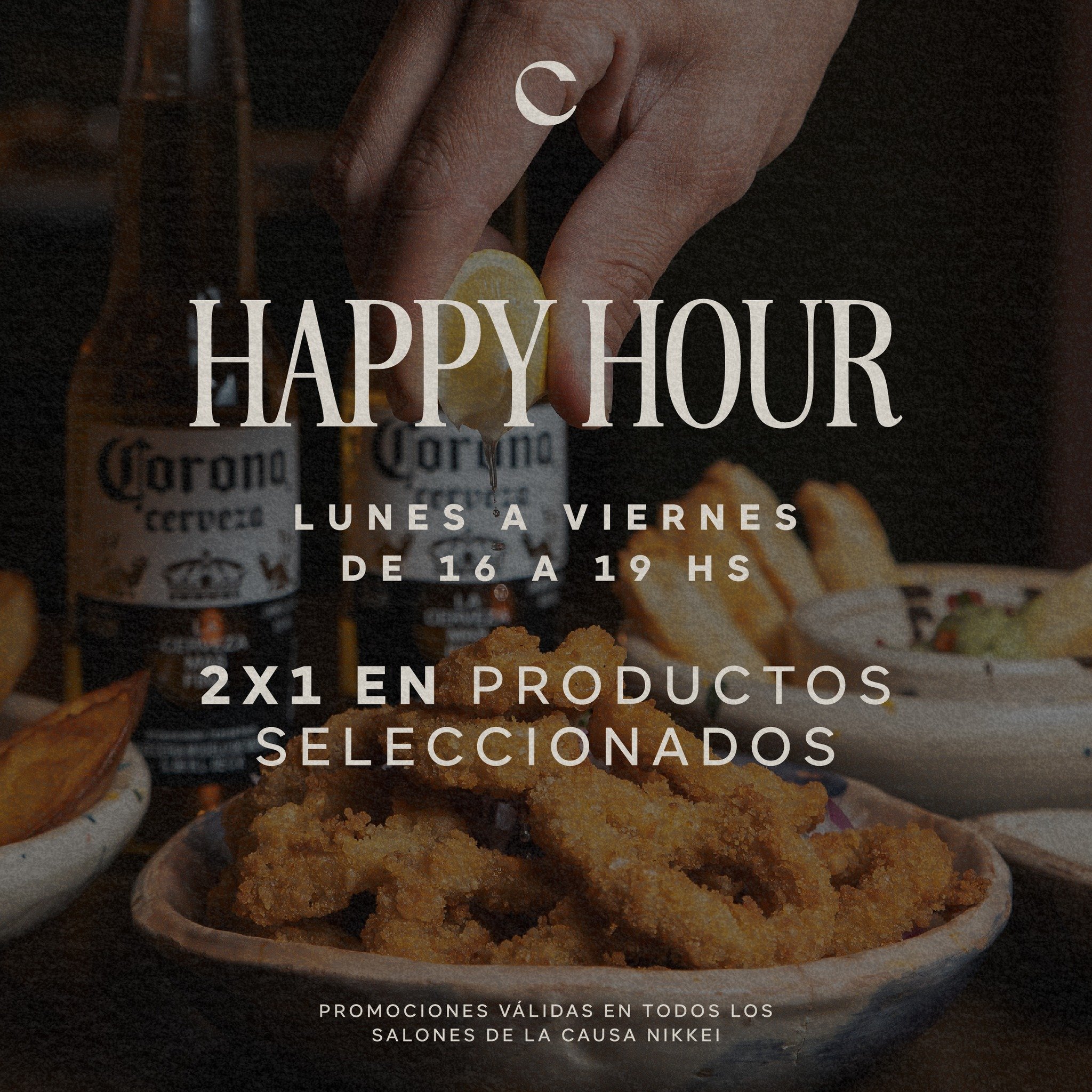 Happy Hour en Causa.
De lunes a viernes termin&aacute; tu d&iacute;a con un brindis y un piqueo. 
2x1 en productos seleccionados y combitos especiales. Planazo. 

Palermo - Recoleta - Villanueva
Te estamos esperando!