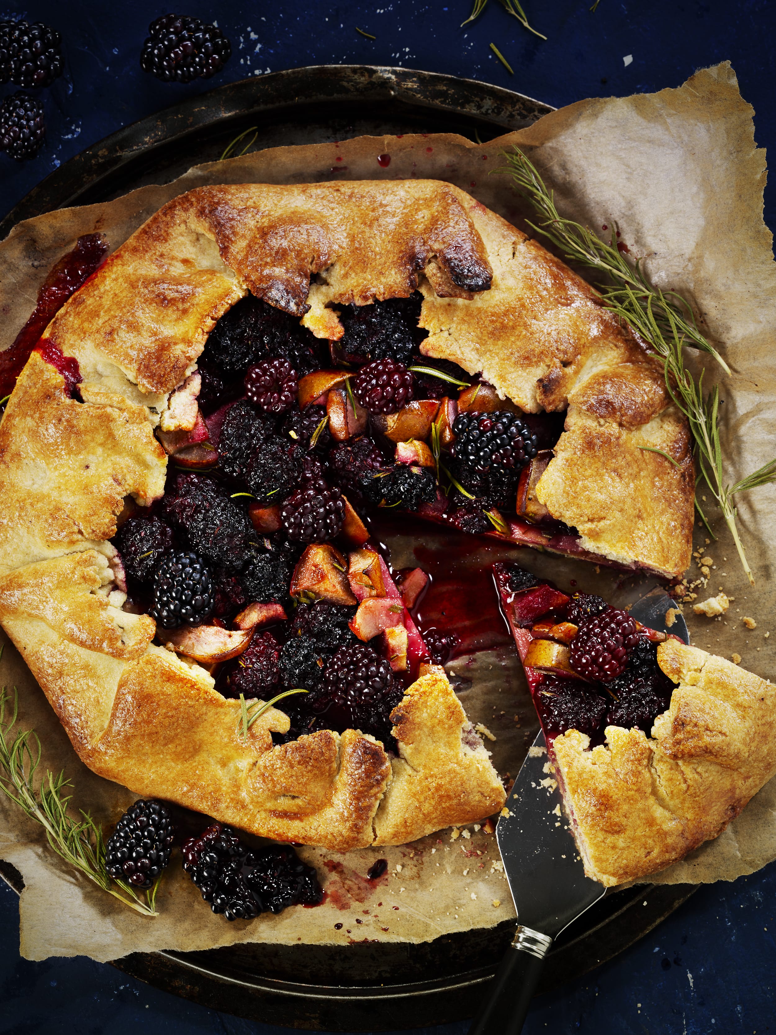 Blackberry, Pear and Rosemary Galette