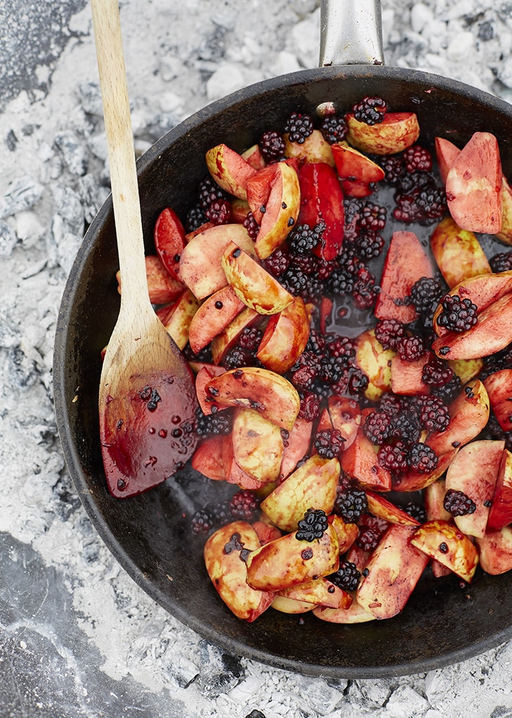 Blackberry and Apples on Coal