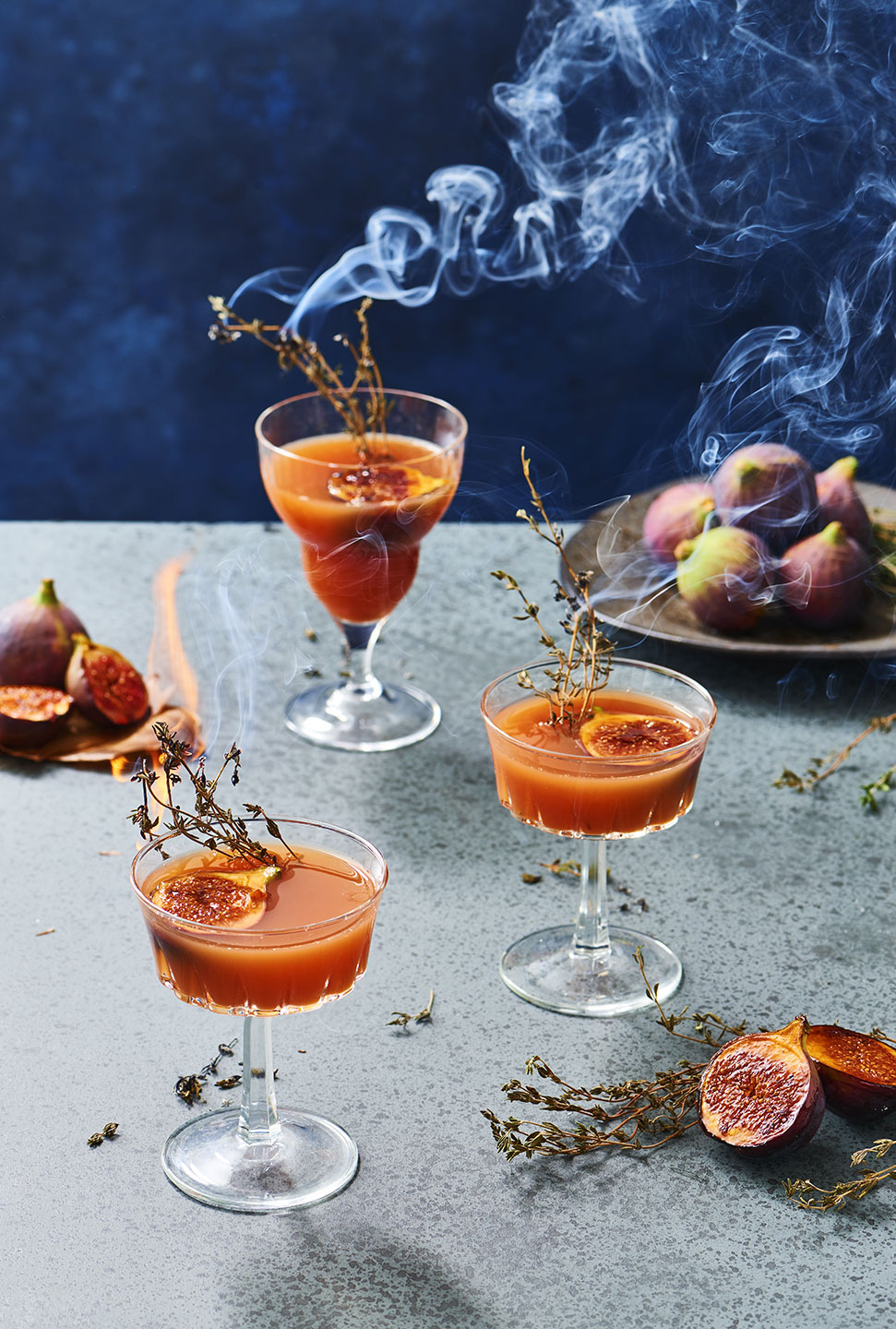 Smoking Fig Bourbon Smash with Grilled Figs 