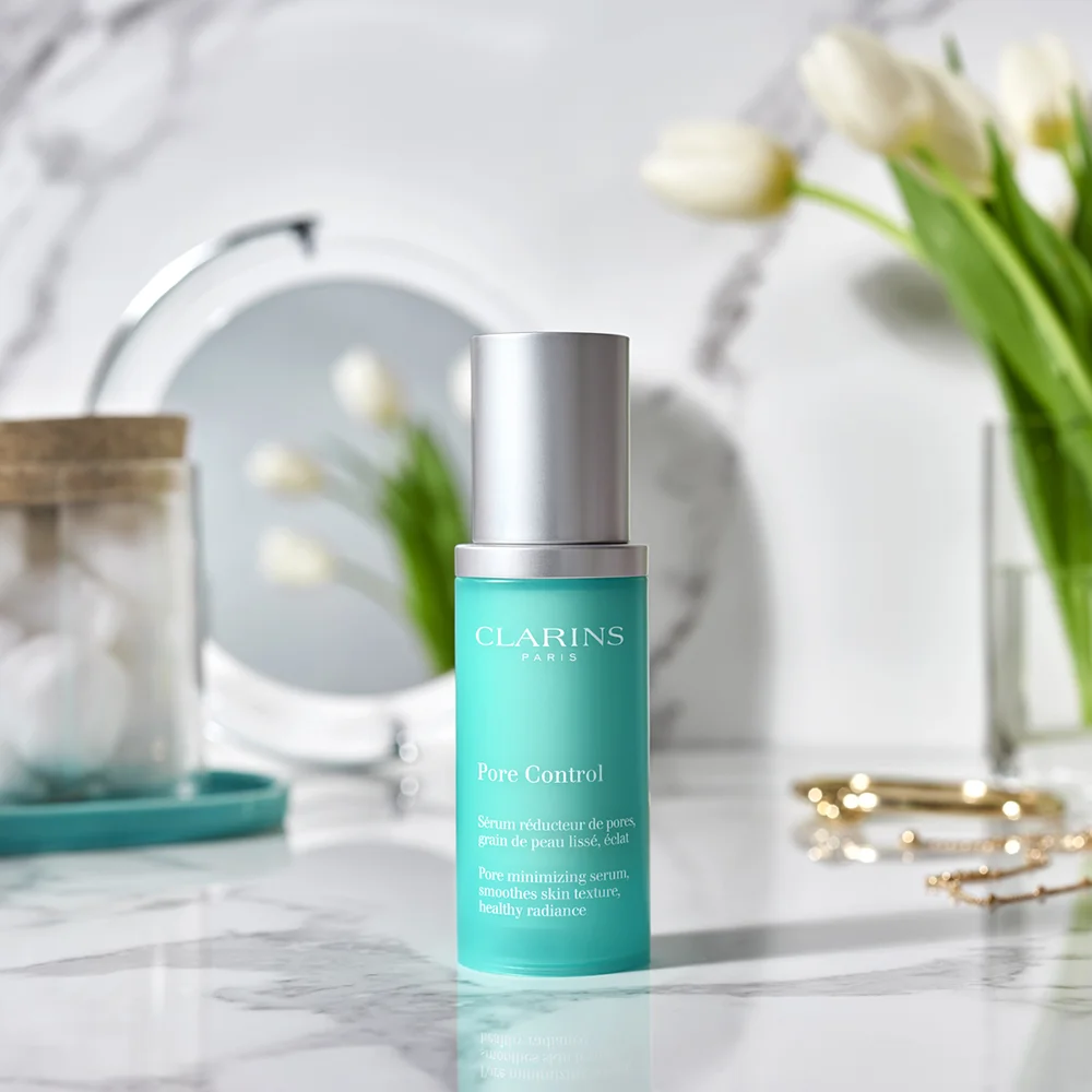 Beauty product styling for Clarins