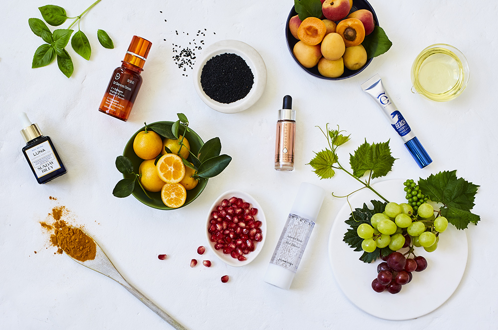 Nature and Skincare flat lay for Space NK 