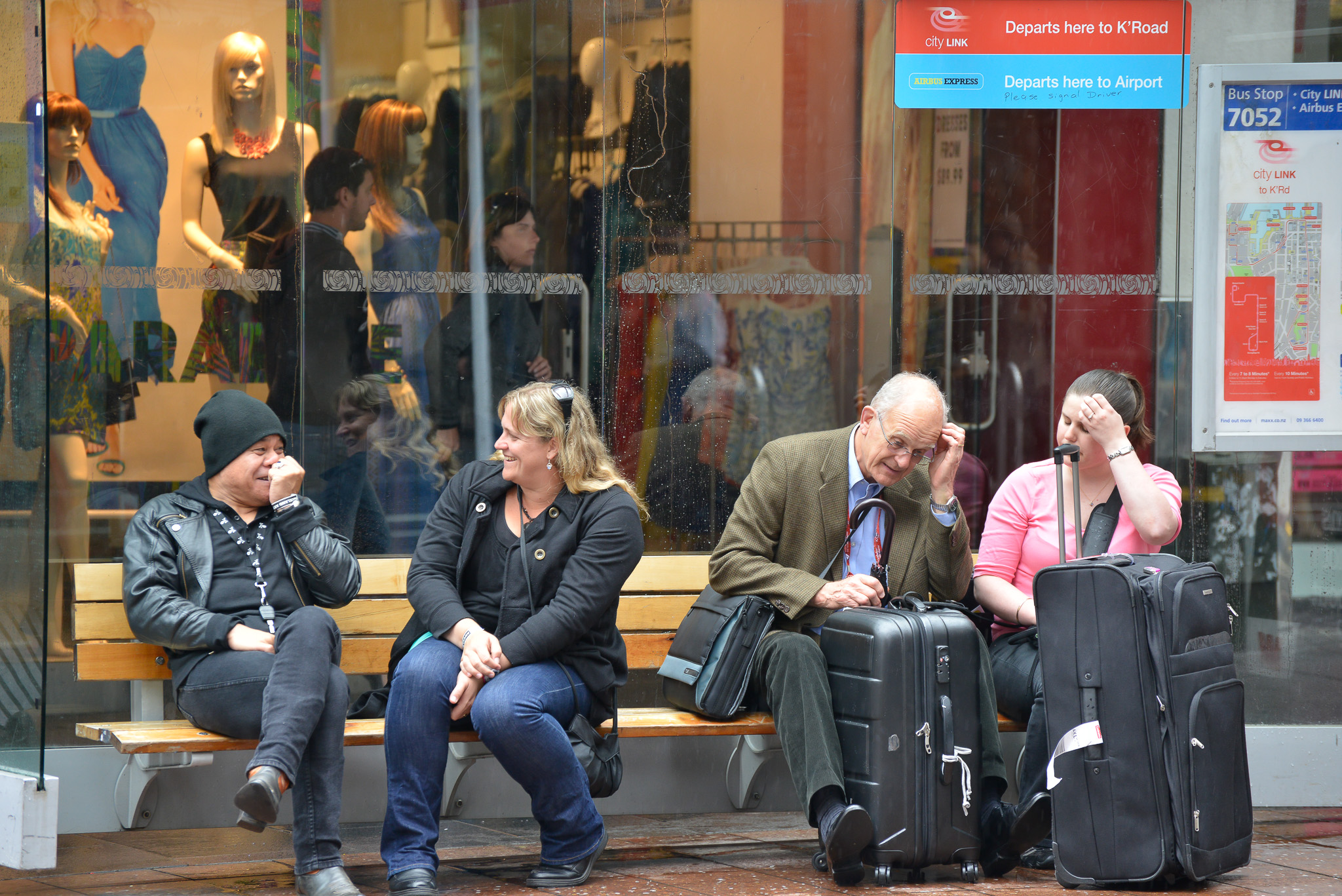 Waiting for a Bus, Auckland, New Zealand