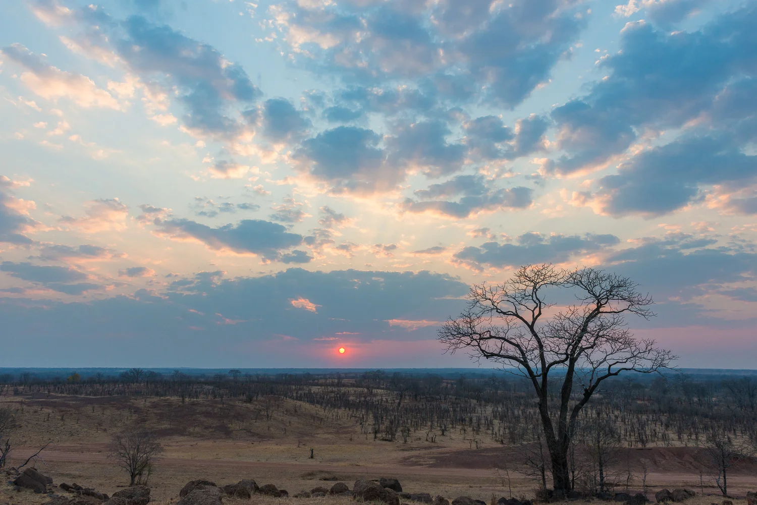 Sunset, Kuyenda Lodge, South Luangwa, Zambia
