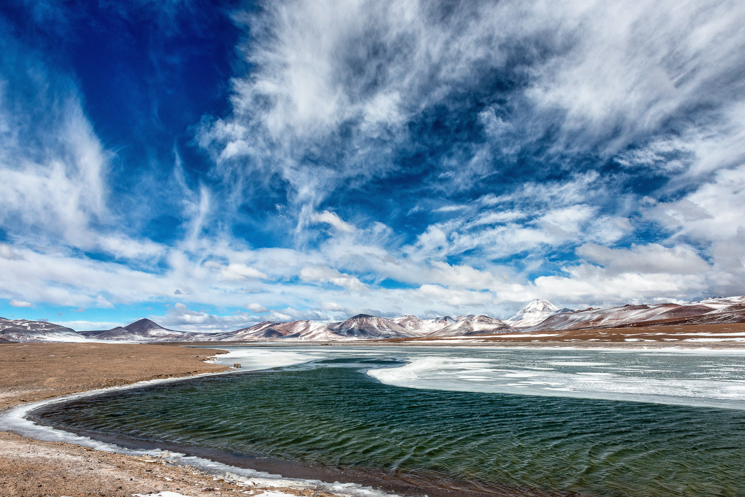 A freezing river, Andes, Chile