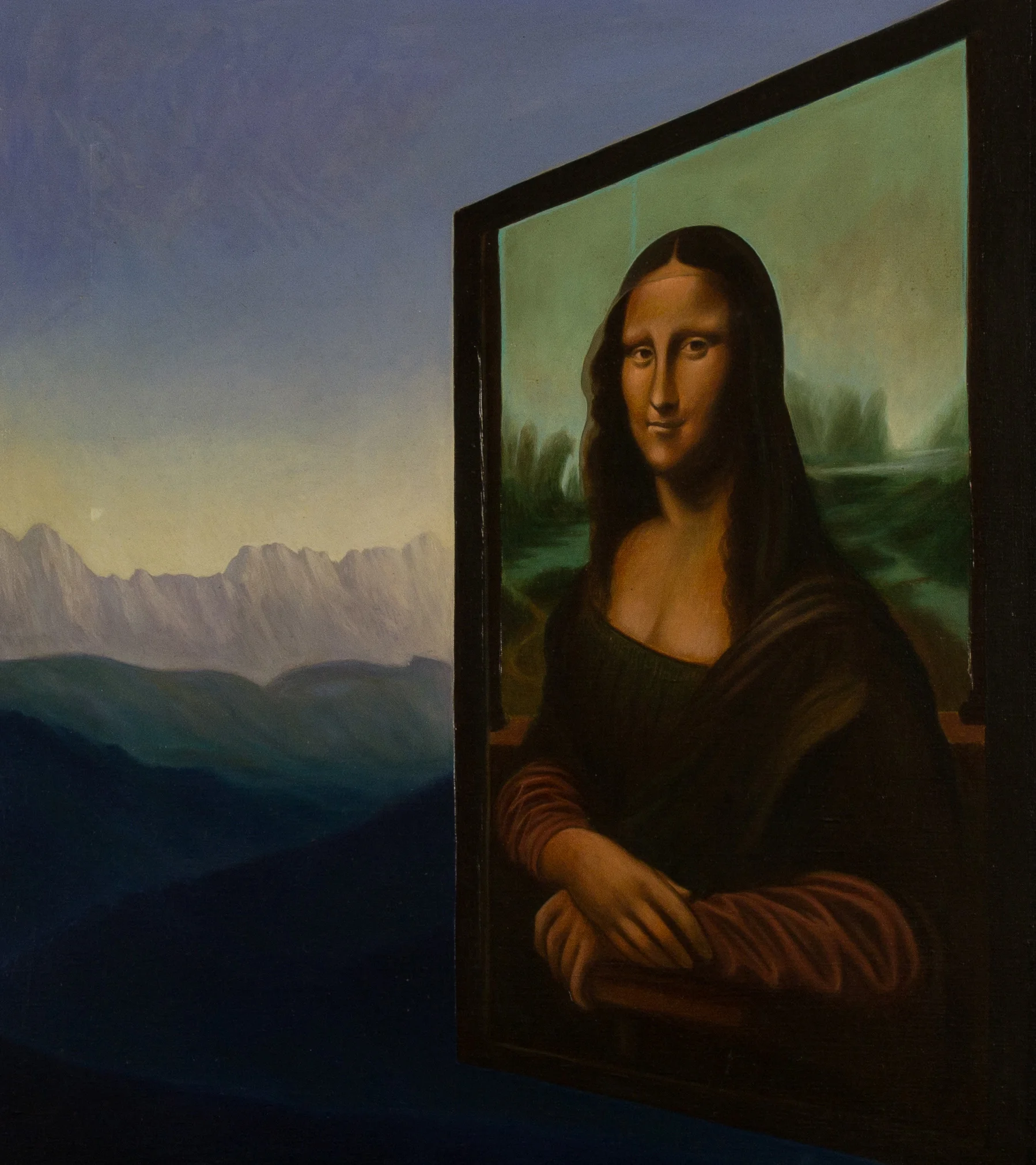 Dentro la pittura , olio su tela, cm 70x80, 1993
