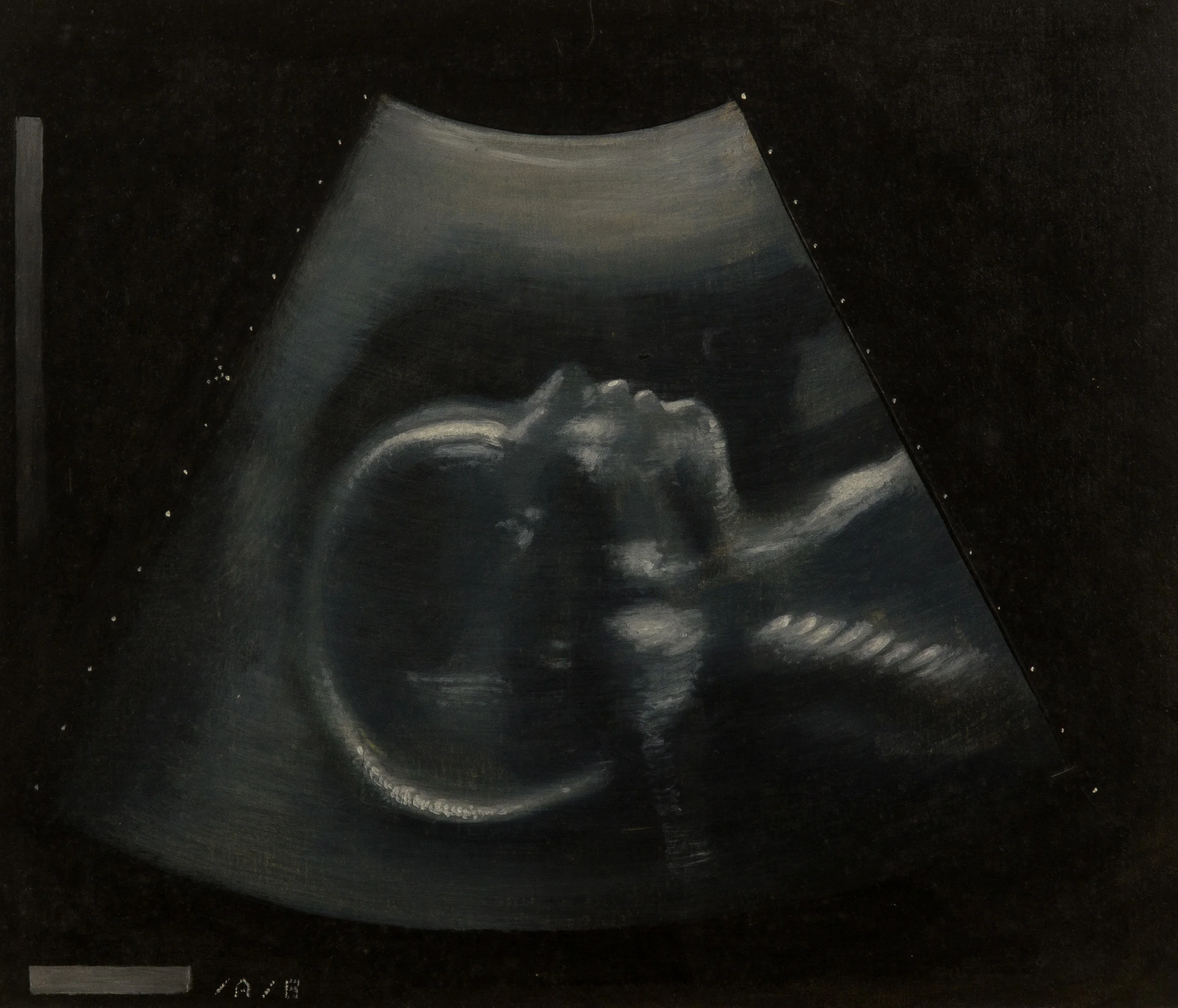 Primo ritratto di mia figlia Benedetta , olio su cartone, cm 25x30, 1995