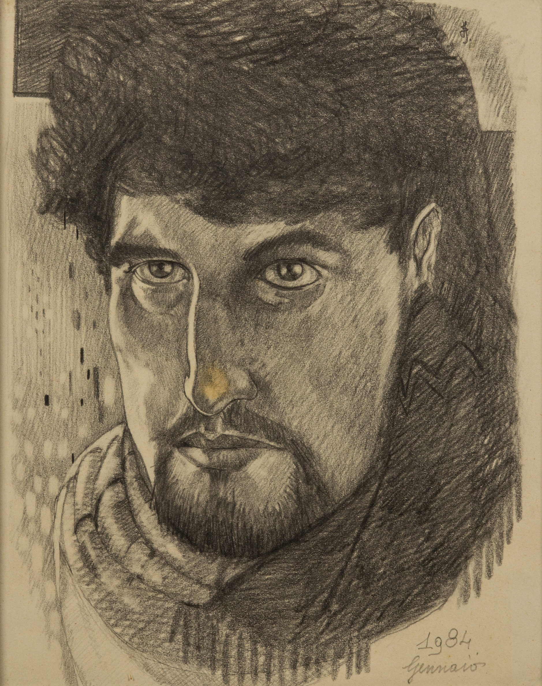 Autoritratto , grafite su carta, 1984