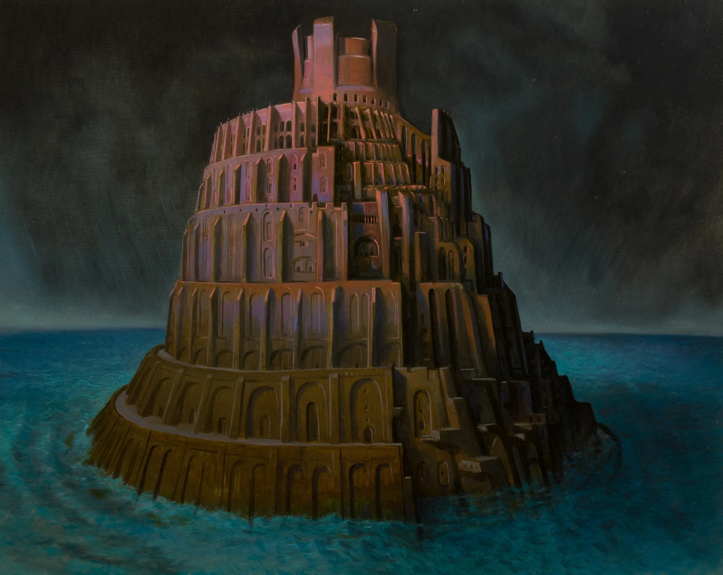The tower of Babel , oil on board, cm 40x50, 2006