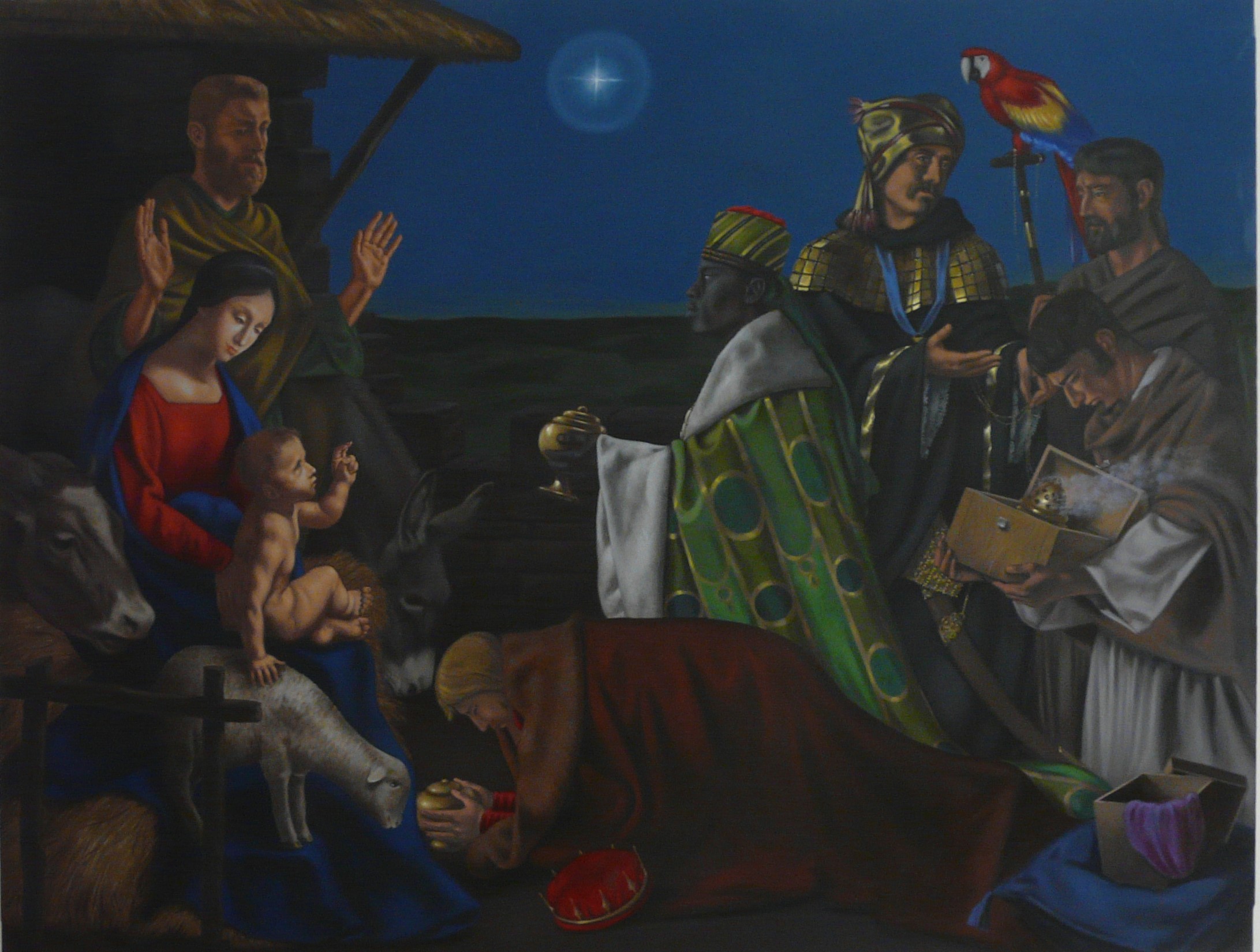 Adorazione dei Magi olio su tela 200x260 cm, 2016