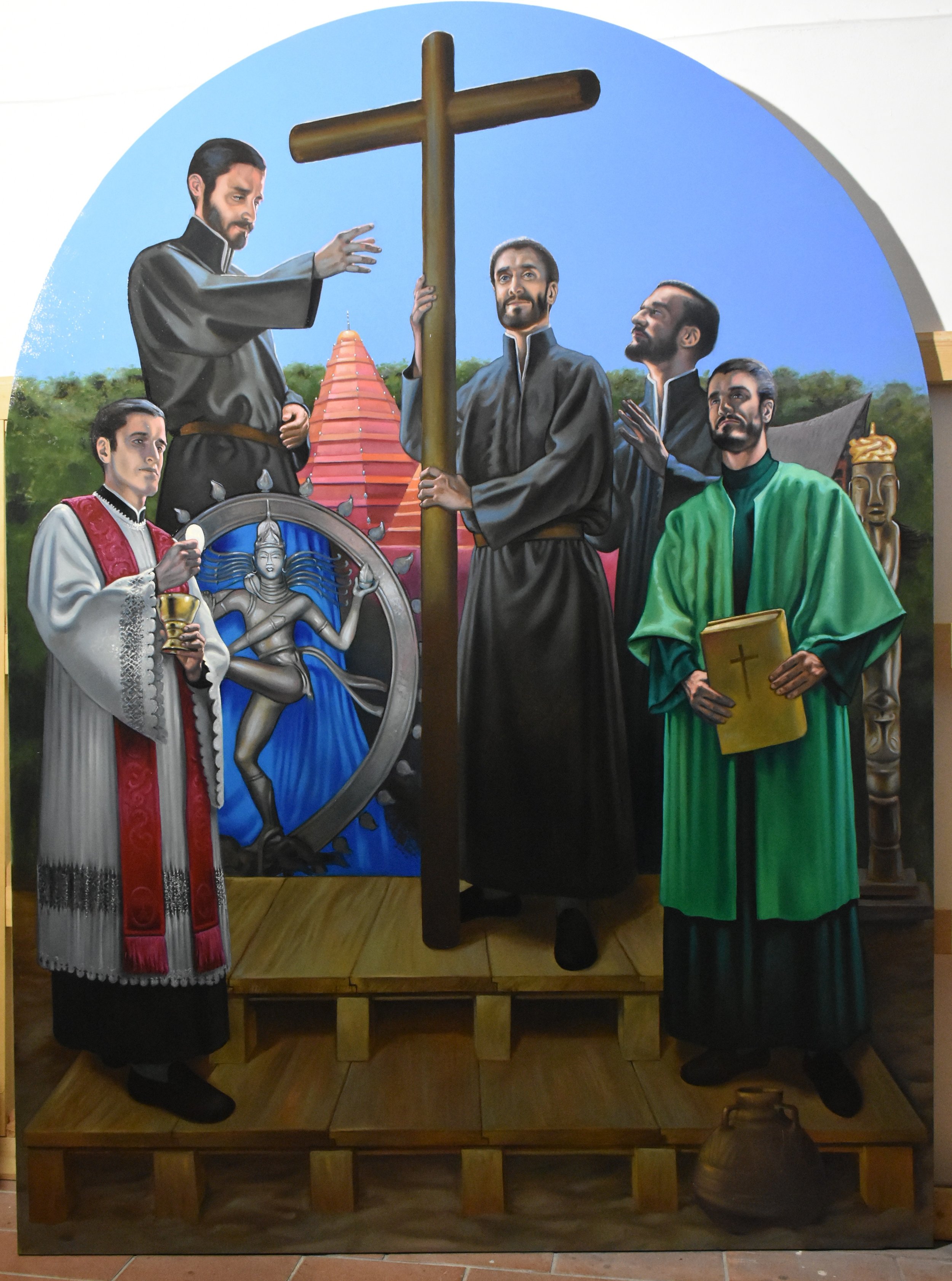 Rodolfo Papa, Missioni teatine in India Occidentale nel XVI sec. olio su tela 270x200 cm 2026 Curia Generalizia Teatini, Roma.