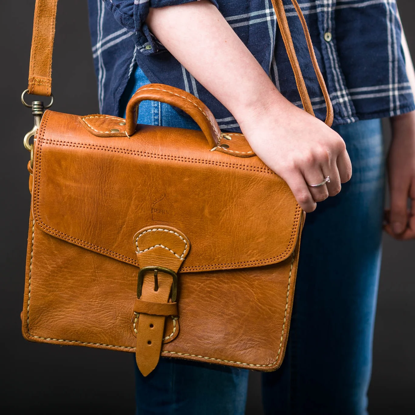 The Marrakech Leather Satchel Mini Tan