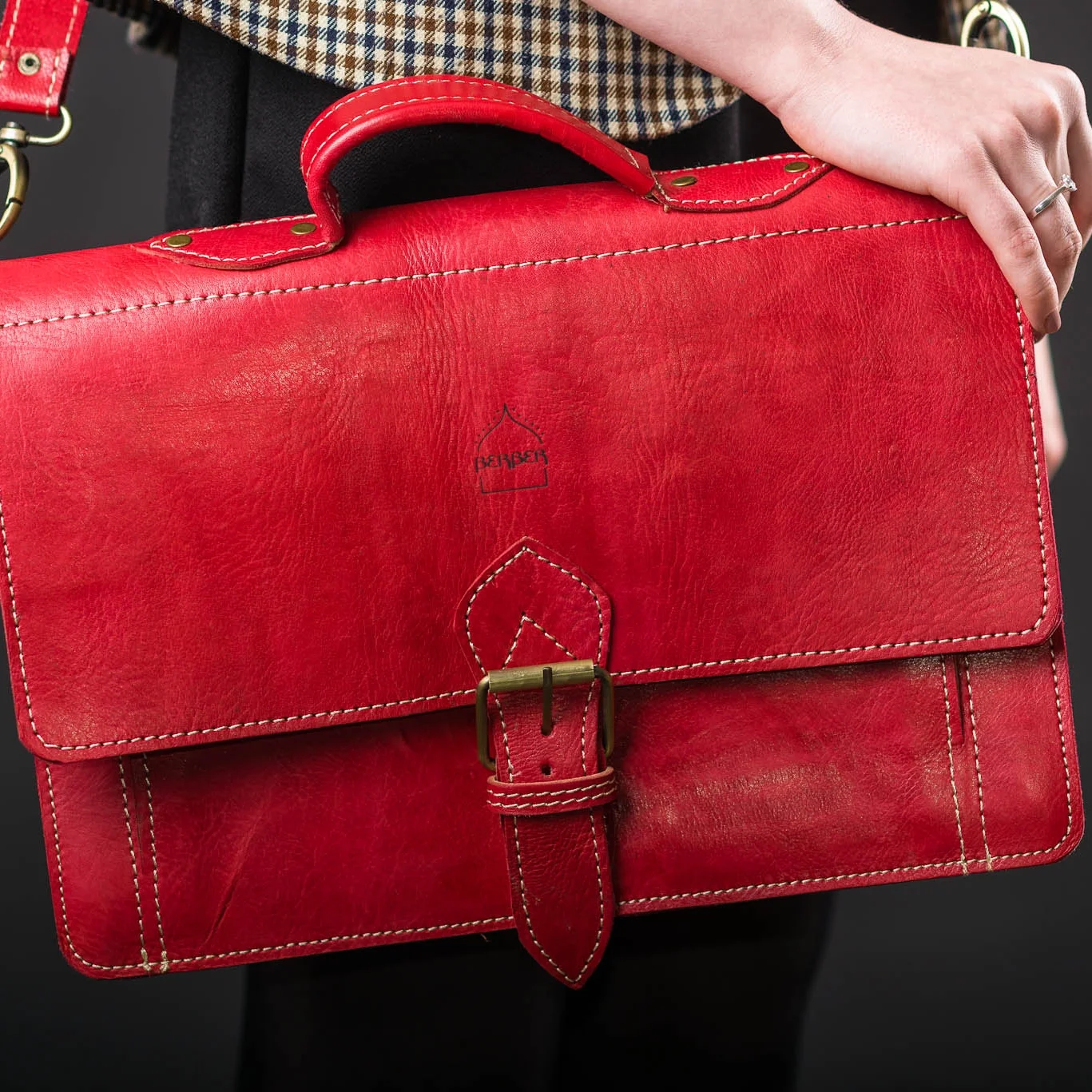 The Casablanca Leather Satchel Red