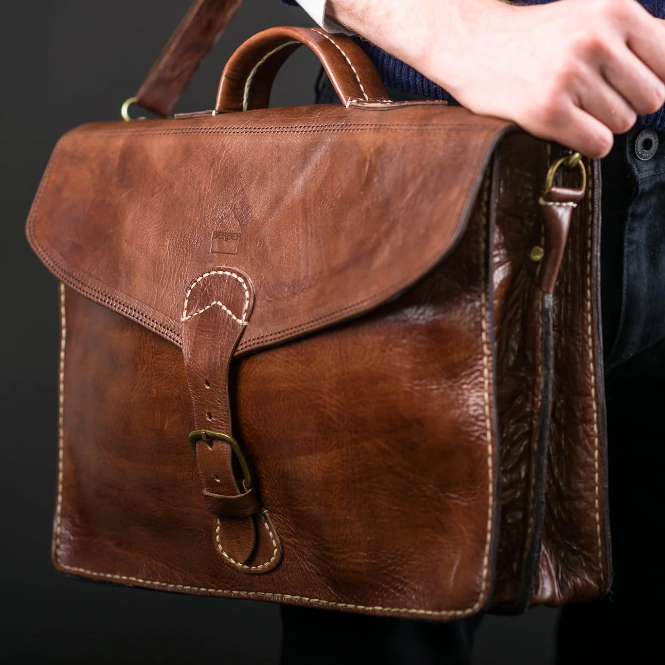 The Marrakech Leather Satchel Dark Brown