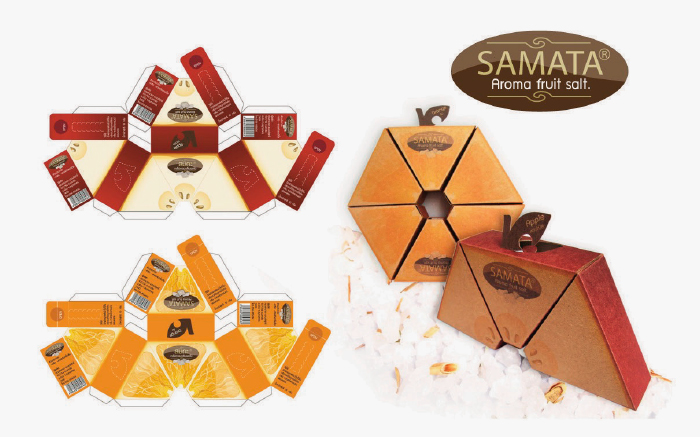 Awards : S T O U Logo & Packaging Design. The Paper from orange peel for Packaging Design of a spa salt orange smell