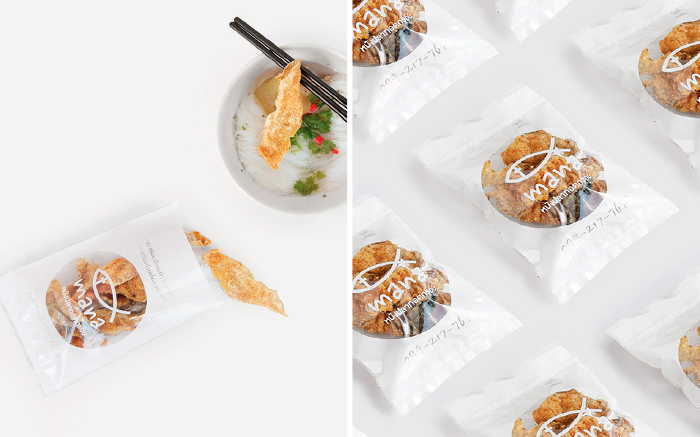 MANA Crispy fish : Logo / CI Branding / packaging Crispy fish skin for the snack's brand for middle class consumer. The target is make the beautiful packaging for spot on the consumer's eyes with simple and white friendly colour.