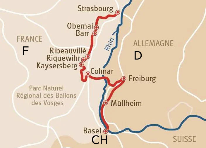 vinvägen alsace karta Cykla från Basel till Strasbourg | Loca France