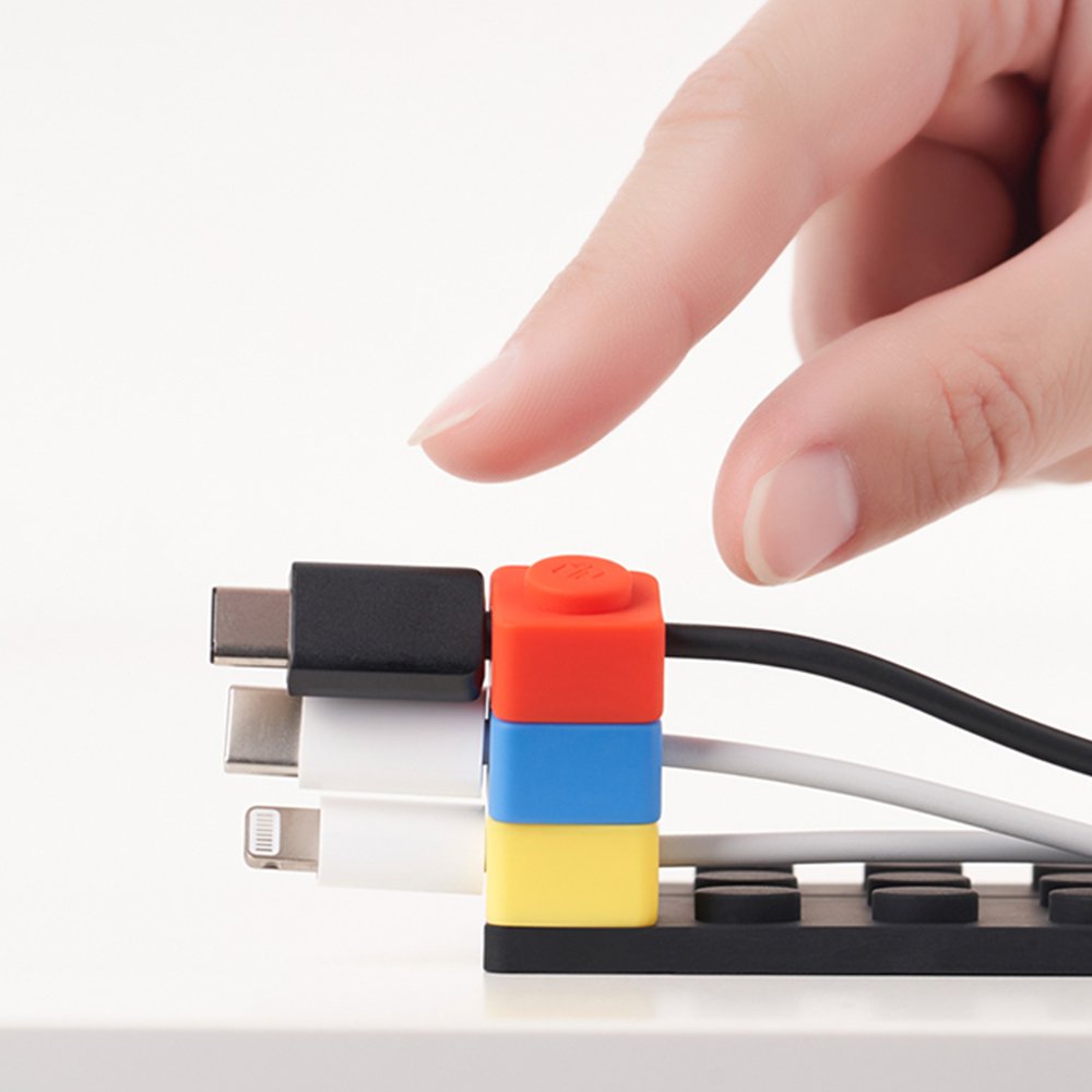 Kidult - Soporte de cable de bloque para gestión de cables, clips de  alambre coloridos Sinjimoru como soporte de cable adhesivo para cargador de