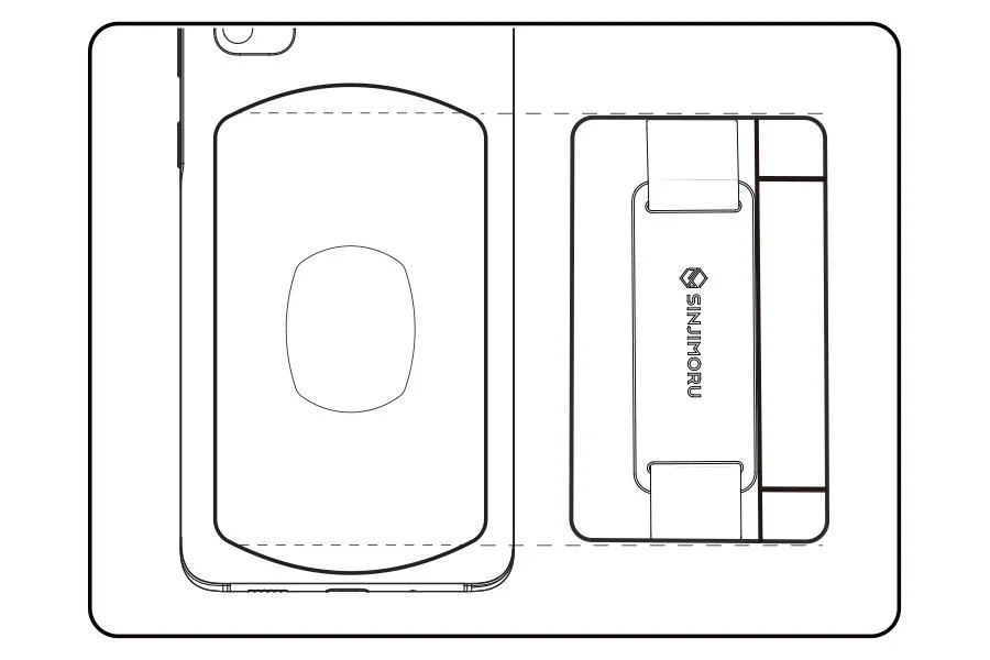 Sinjimoru M-Pull Tab Stand – Portafoglio Magnetico E Supporto Per IPhone MagSafe – Pelle Vegana