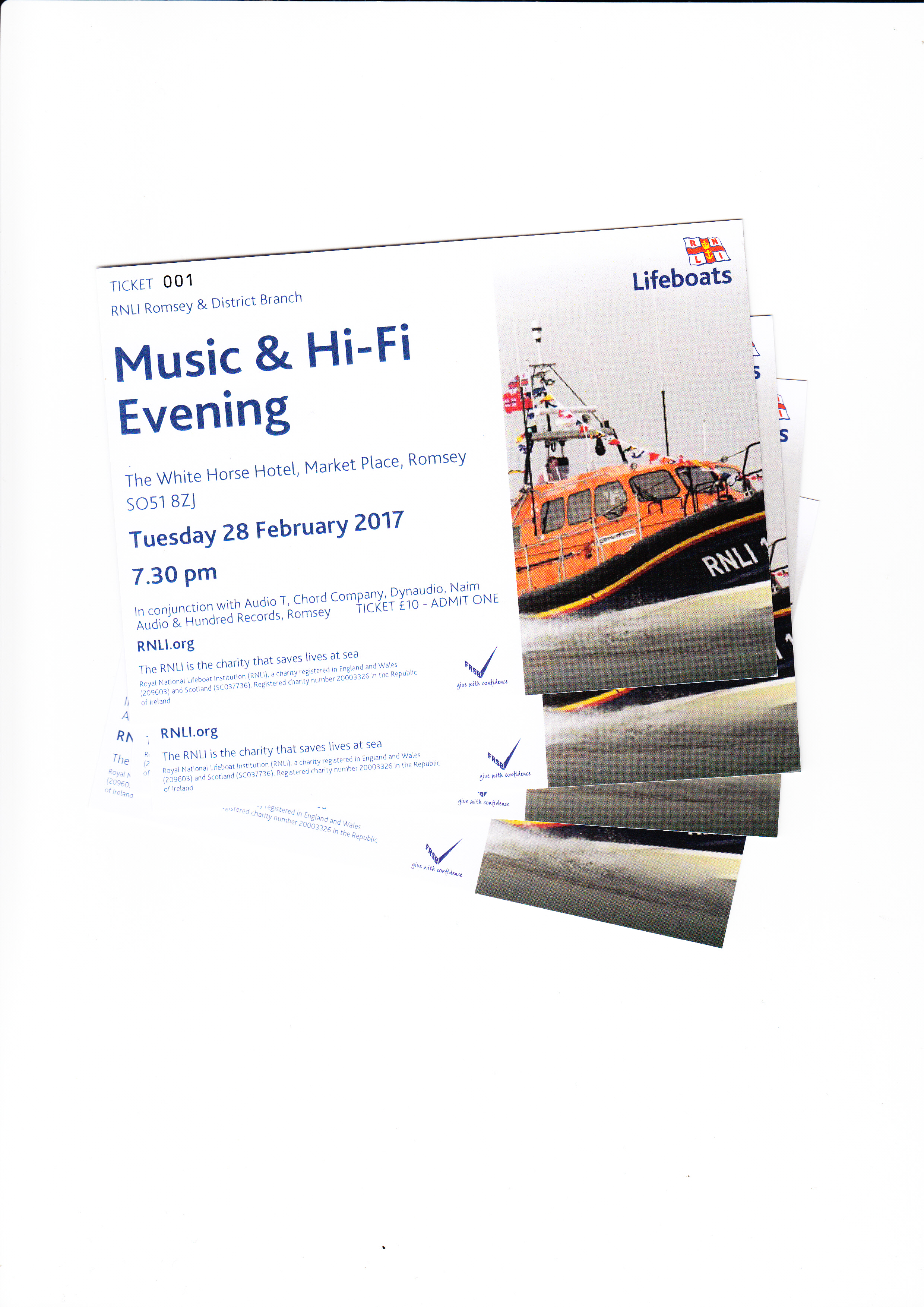 Tickets are now available for £10 in store at Audio T, Chandlers Ford and at Hundred Records, Romsey and from RNLI Romsey, tel: 01794 323602