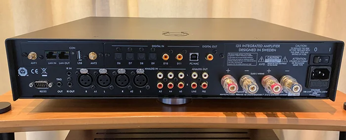 Primare Prisma I35 Streaming Amplifier Rear Inputs and Outputs
