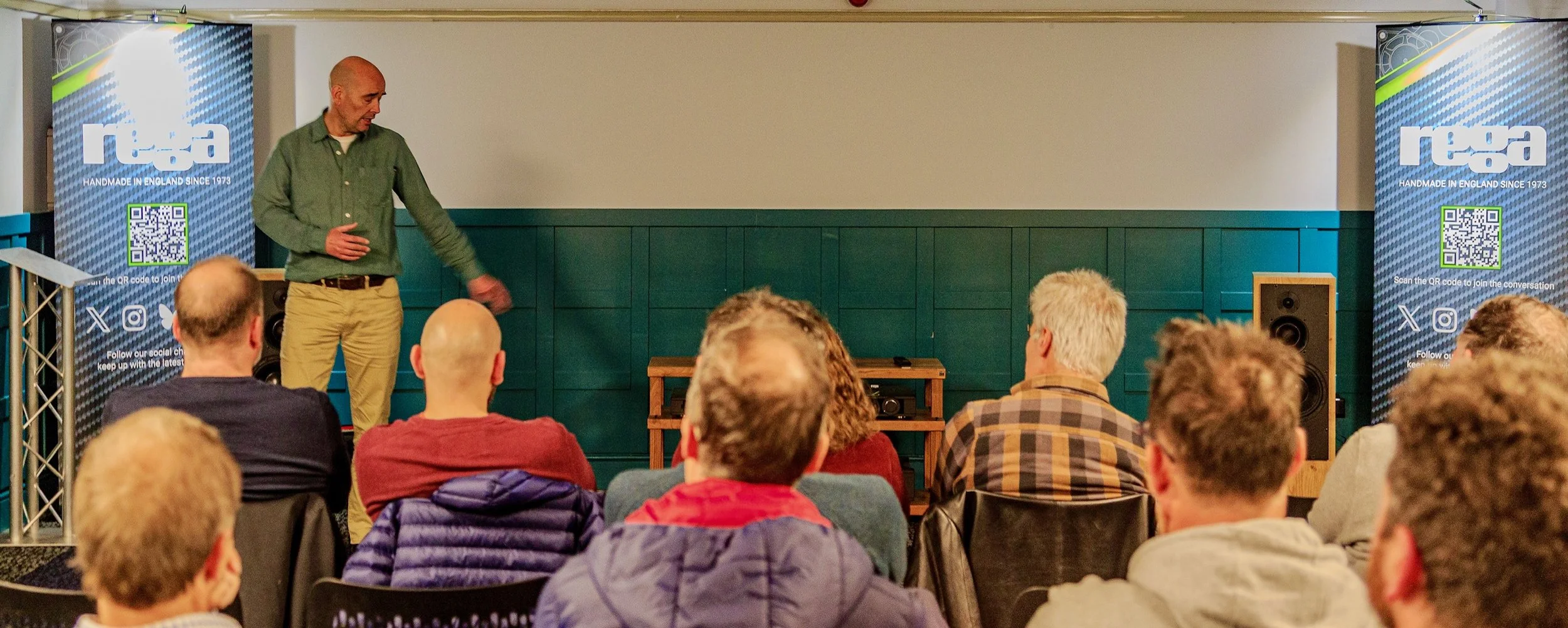 IMAGE: Rega Event introduced by Rob Noble