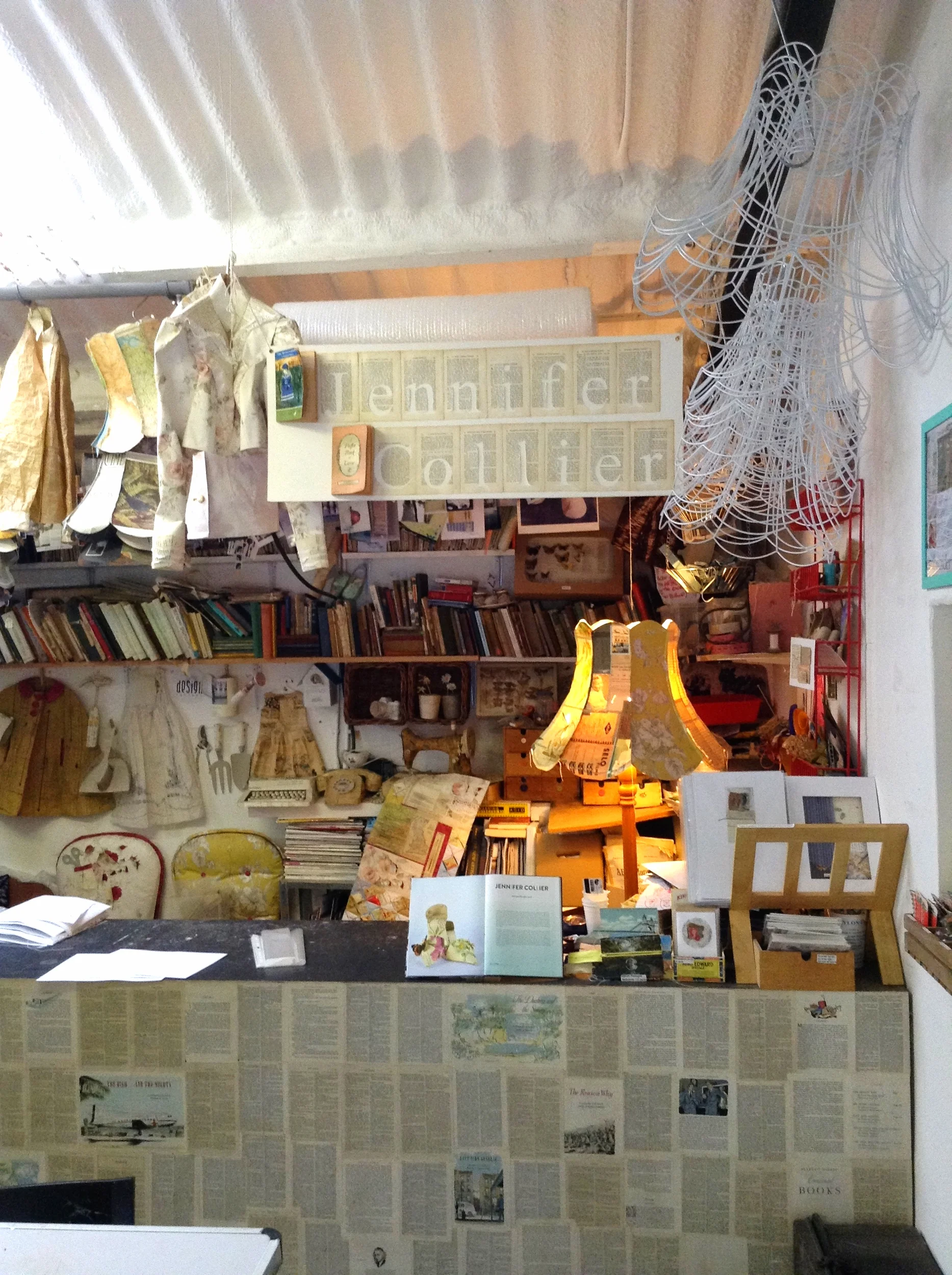 Jennifer Collier's workspace packed full of ideas and her amazing work. Follow her on Instagram @paperjennifer. 