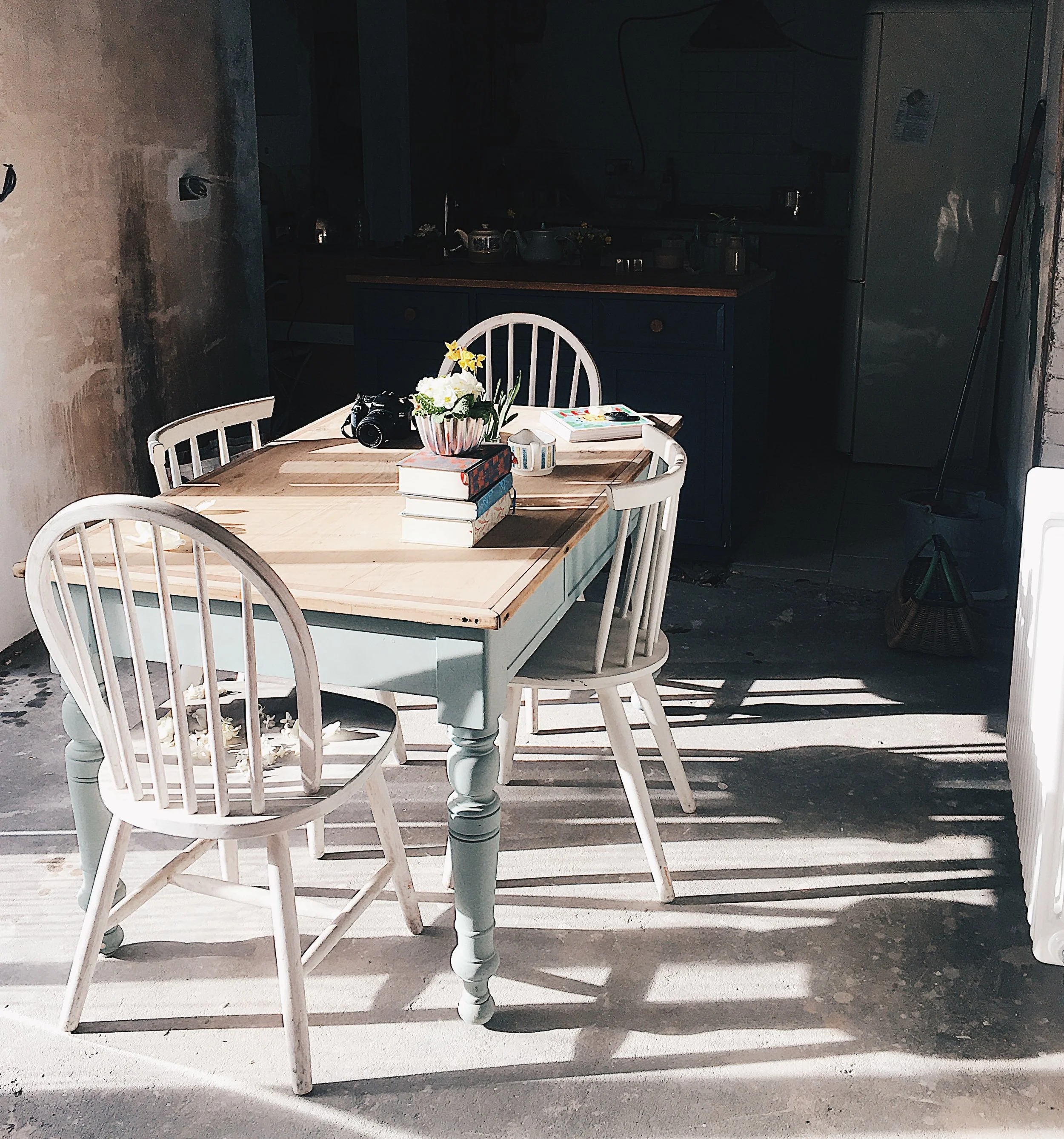 It may not be finished but as soon as the sun shines through these windows I have a big smile on my face and feel so lucky to be able to create this space. It's a fantastic space to take my photographs too. The light is so beautiful.
